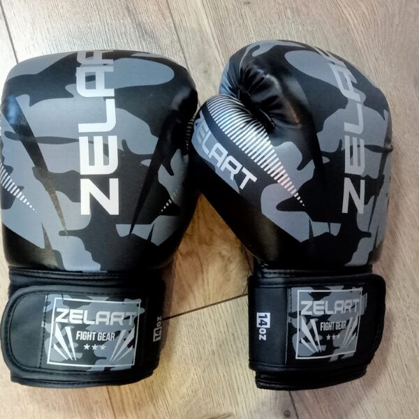 Рукавички боксерські Zelart, 10-14 унцій, колір - камуфляж сріблясто-сірий