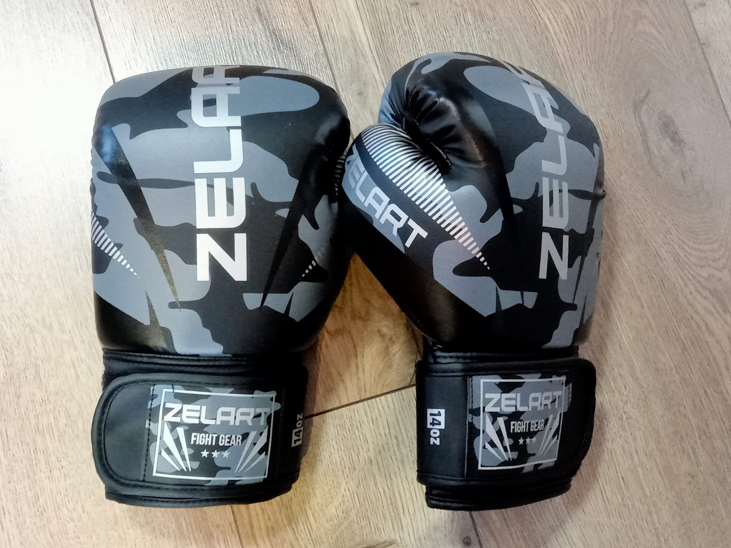 Рукавички боксерські Zelart, 10-14 унцій, колір - камуфляж сріблясто-сірий