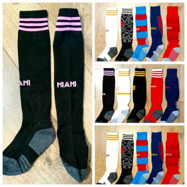 Гетри дитячі із символікою футбольного клубу SPOINT INTER MIAMI AWAY 2024, розмір 32-39, колір - чорний