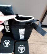 Защита голени и стопы с фиксатором FISTRAGE, размеры S-XL, цвет - чёрный