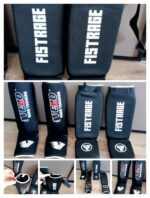 Защита голени и стопы с фиксатором FISTRAGE, размеры S-XL, цвет - чёрный