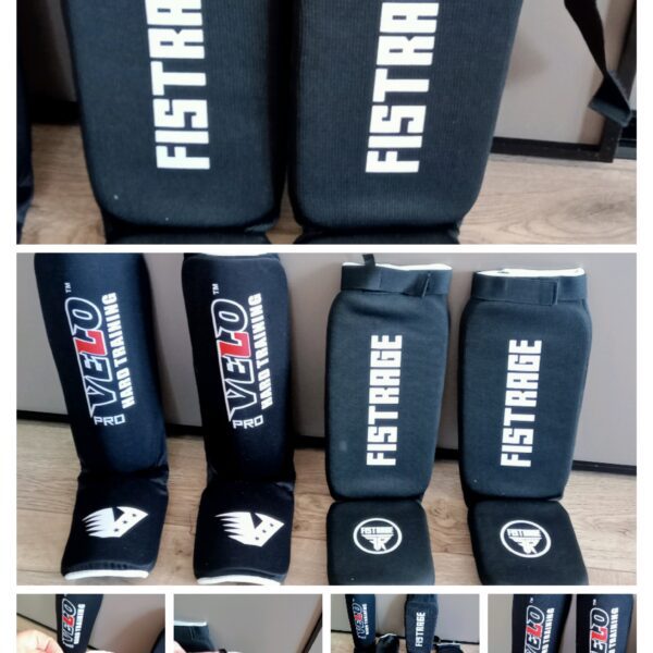 Защита голени и стопы с фиксатором FISTRAGE, размеры S-XL, цвет - чёрный