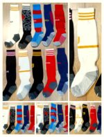 Гетры футбольные клубные  BARCELONA AWAY 2024, размер 32-39, цвет - бордовый-синий