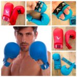 Накладки (перчатки) для карате Arawaza, размер S-L, цвет - синий