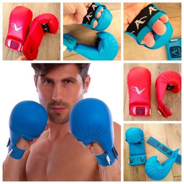 Накладки (перчатки) для карате Arawaza, размер S-L, цвет - синий