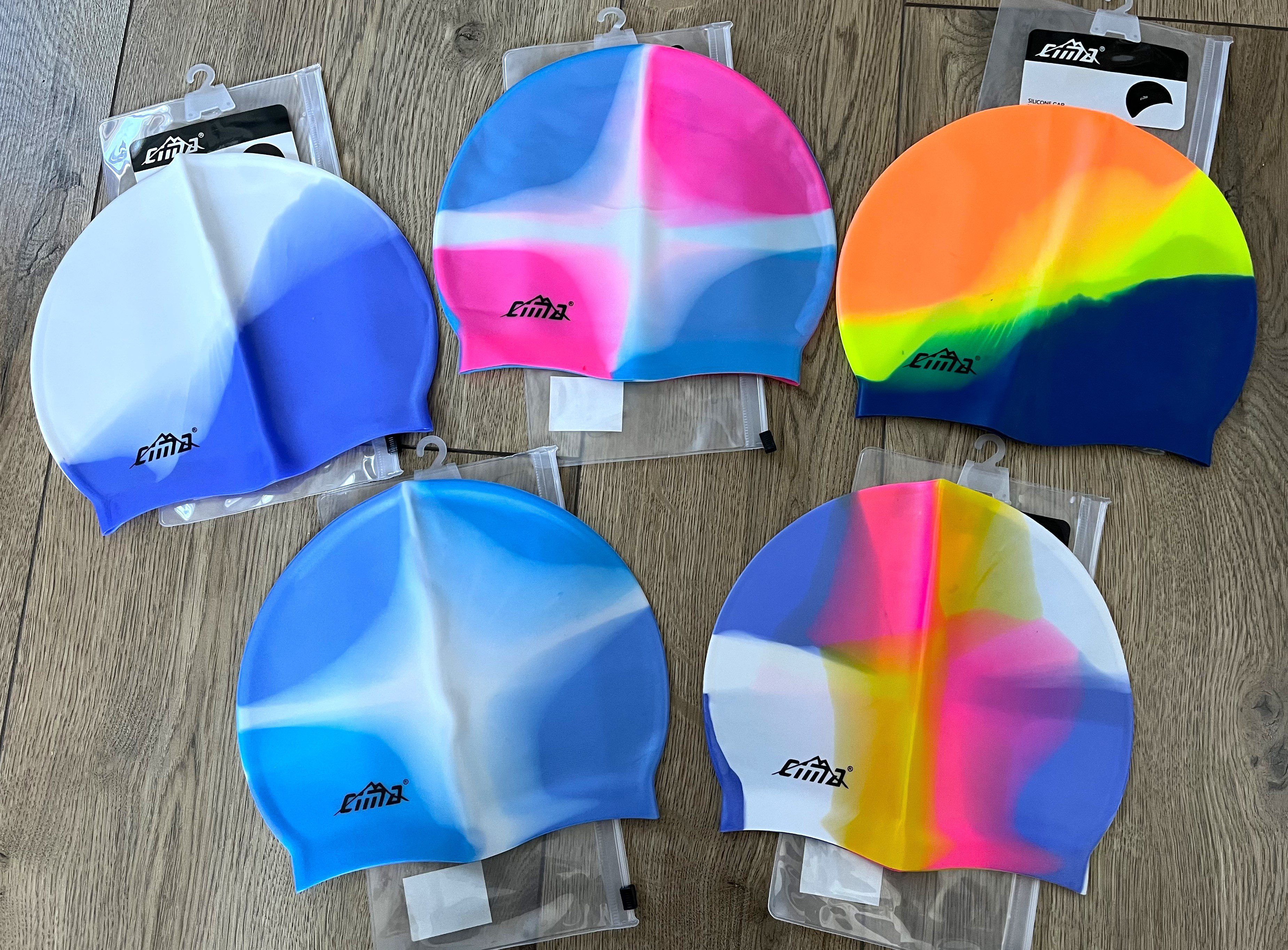 Шапочка для плавання силіконова Cima "Веселка", волосся - коротке, кольори в асортименті