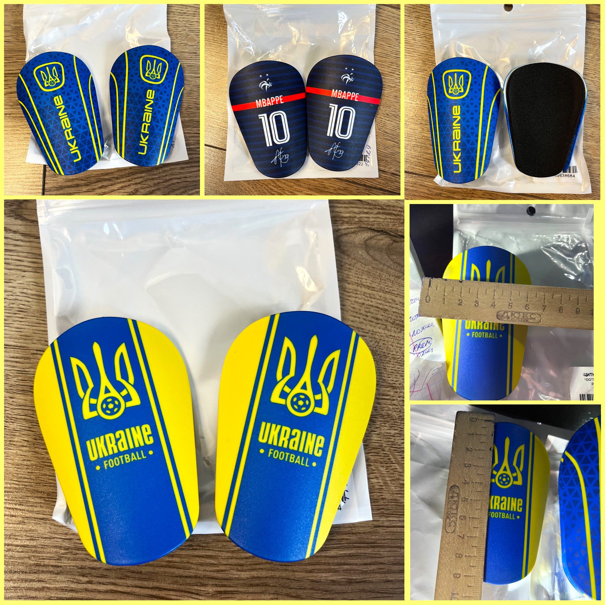 Щитки футбольные мини UKRAINE, размеры S-M - размер M