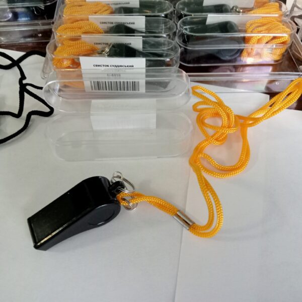 Свисток пластиковый SP-Sport черный, в индивидуальной упаковке