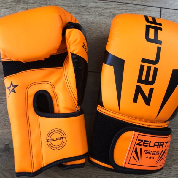 Перчатки боксерские Zelart оранжевые 8-14 унций
