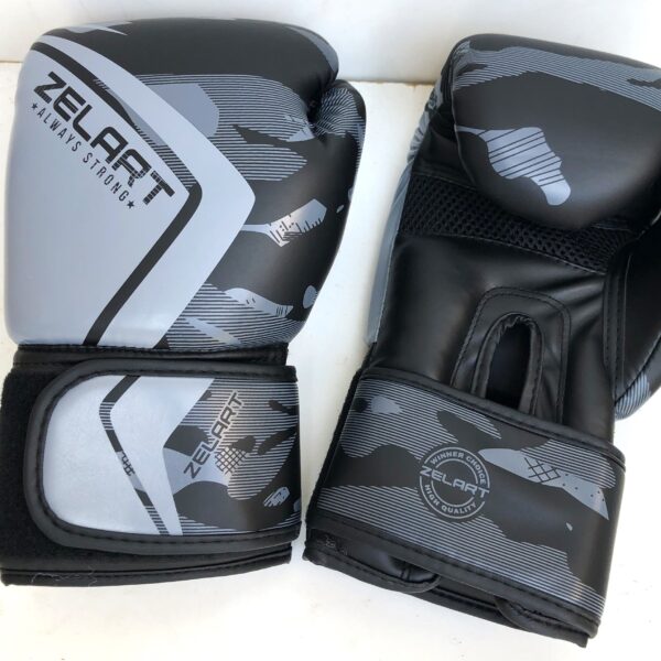 Перчатки боксерские Zelart 12 унций, цвет- камуфляж серый