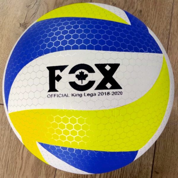 Мяч волейбольный FOX №5 PU клееный,жёлто - бело-синий