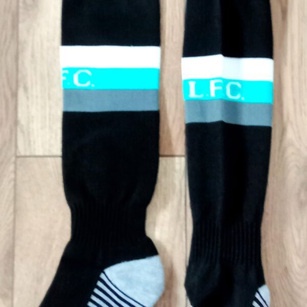 Гетры детские с символикой футбольного клуба LIVERPOOL AWAY 2025 , размер 27-35, цвет чёрный