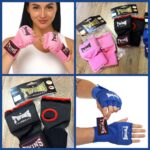 Перчатки-бинты внутренние гелевые из полиэстера TWINS,размер S-XL, цвет-чёрный (красная окантовка)