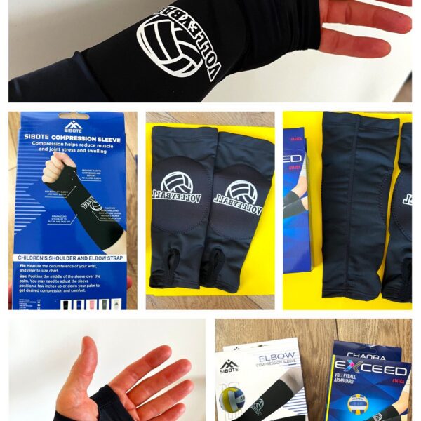 Нарукавники компресійні волейбольні (рукави з накладками для захисту)(к-т із 2шт) чорні