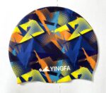 Шапочка для плавания силиконовая YINGFA, цвет - чёрный-серый