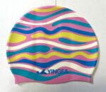 Шапочка для плавания силиконовая YINGFA, цвет - чёрный-серый