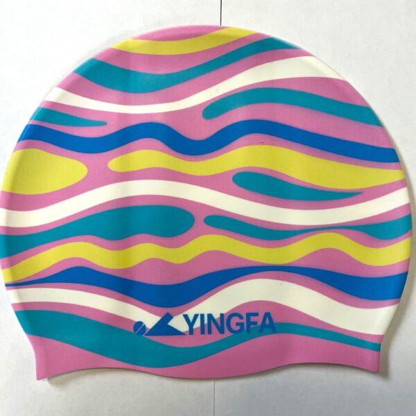 Шапочка для плавания силиконовая YINGFA, цвет - чёрный-серый