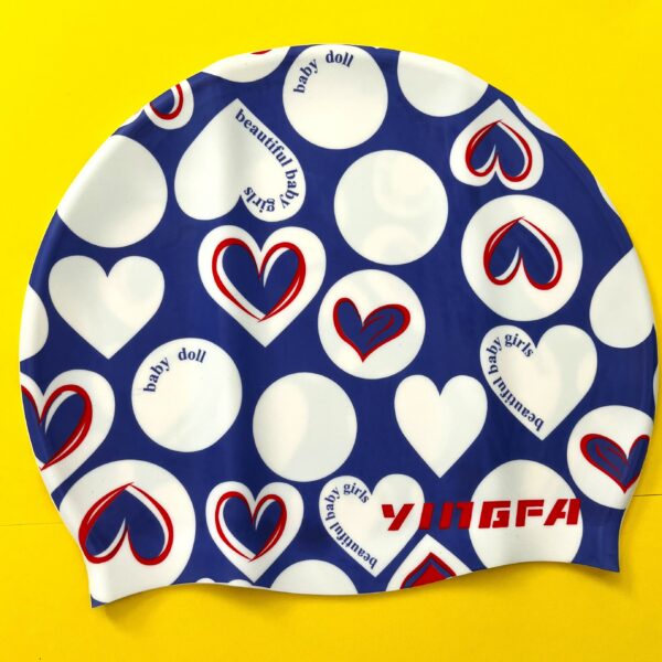 Шапочка для плавания силиконовая YINGFA, цвет - синий-белый