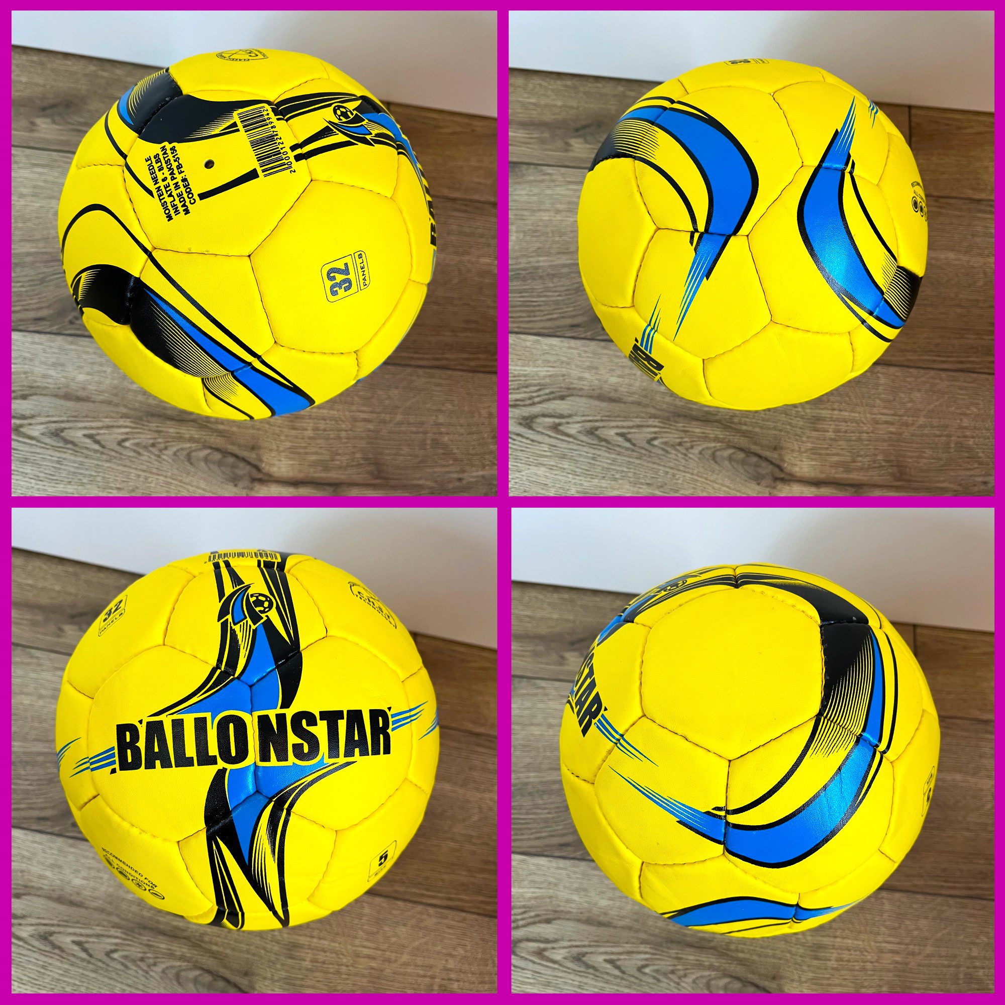 М'яч футбольний BALLONSTAR UKRAINE, розмір №5, PU колір - біло-жовто-блакитний