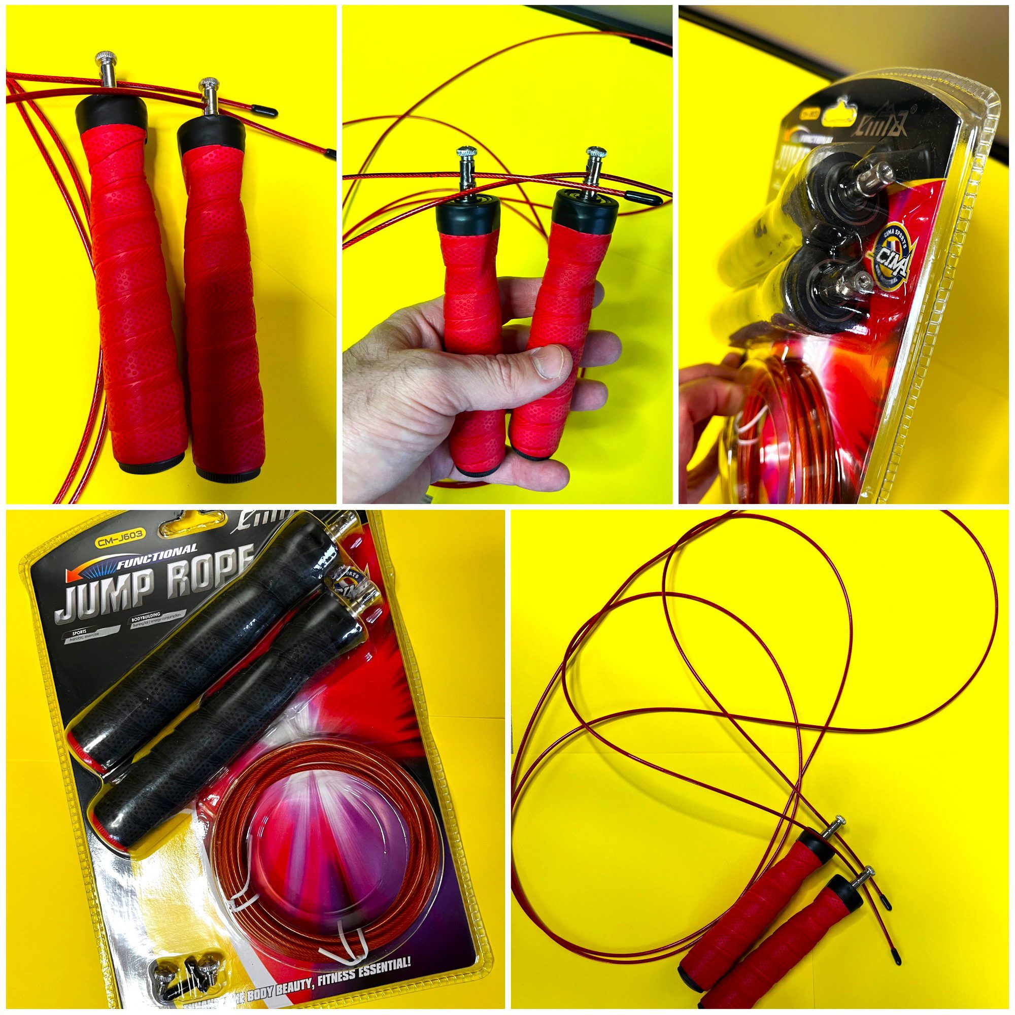 Скакалка швидкісна Кроссфіт з підшипником і сталевим тросом CIMA, довжина - 3 метри, колір - чорний