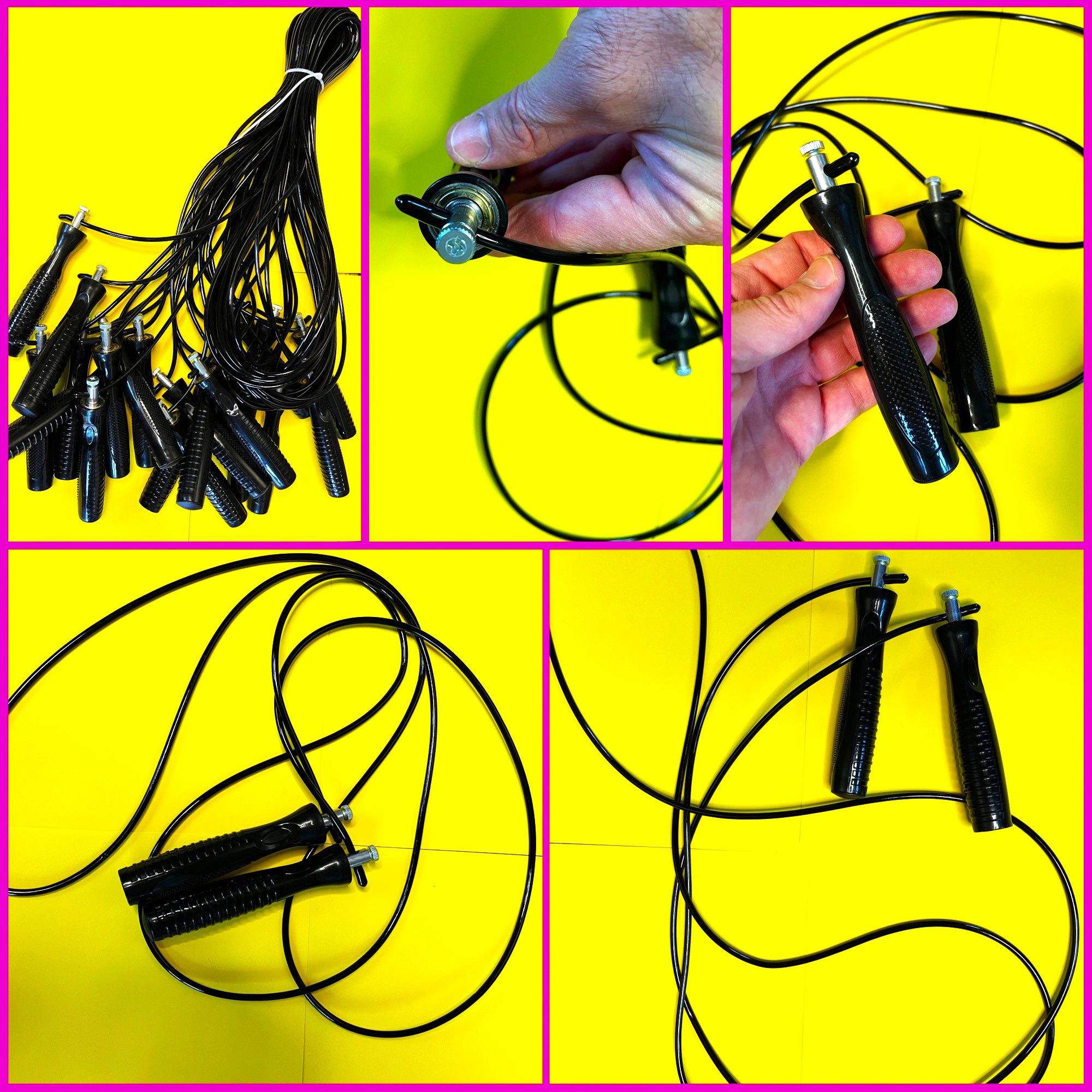 Скакалка скоростная Кроссфит с подшипником и стальным тросом CIMA, длина - 3метра, цвет - чёрный