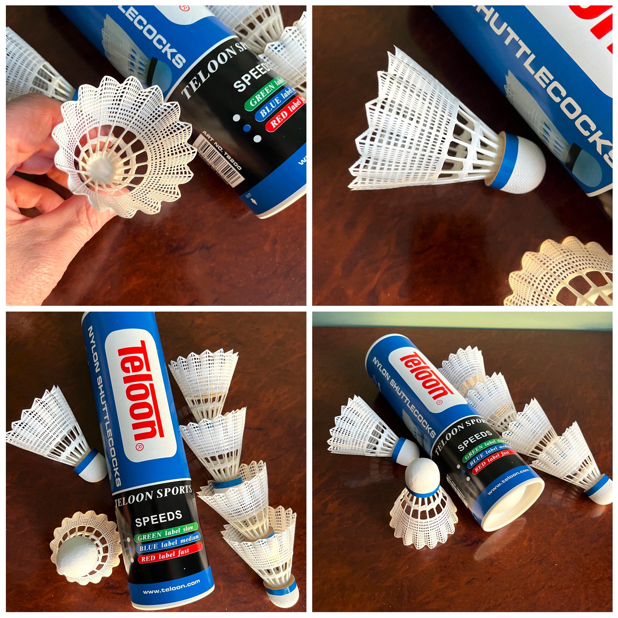 Волан для бадминтона нейлоновый (цена за 1 шт. ) TELOON (средний по скорости), цвет белый