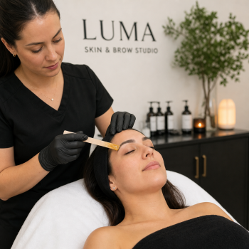 Gentle facial waxing service performed with professional care