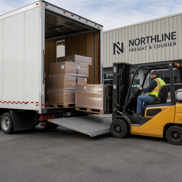 Regional freight shipment being organized for transport