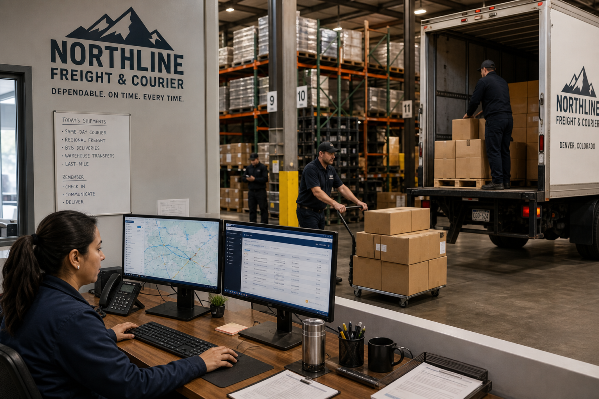 Warehouse and dispatch operations supporting regional business deliveries