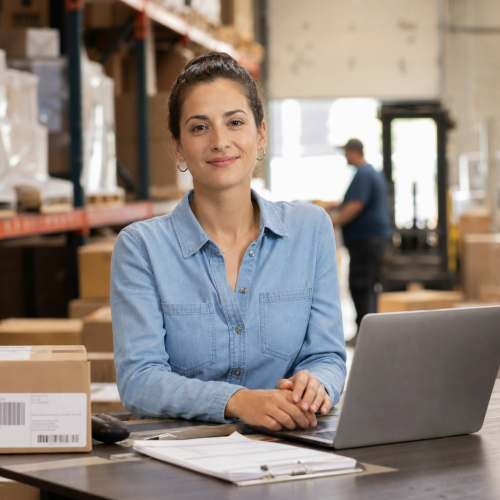 Portrait of a business shipping client