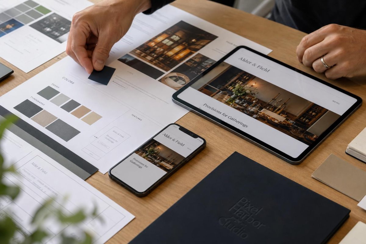 Detailed product interface and visual system scene highlighting process and design consistency
