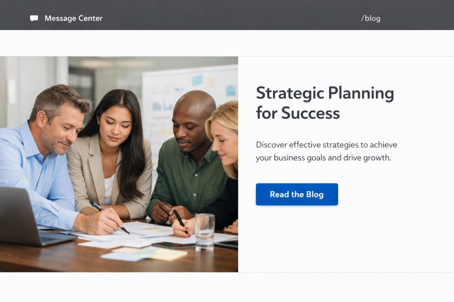Professional team participating in a focused planning session