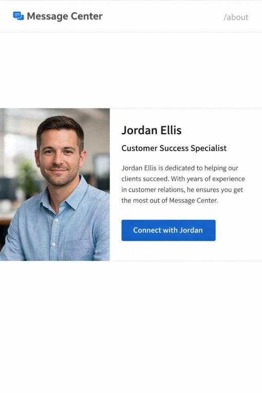 Professional portrait of Jordan Ellis, Customer Success specialist at Message Center