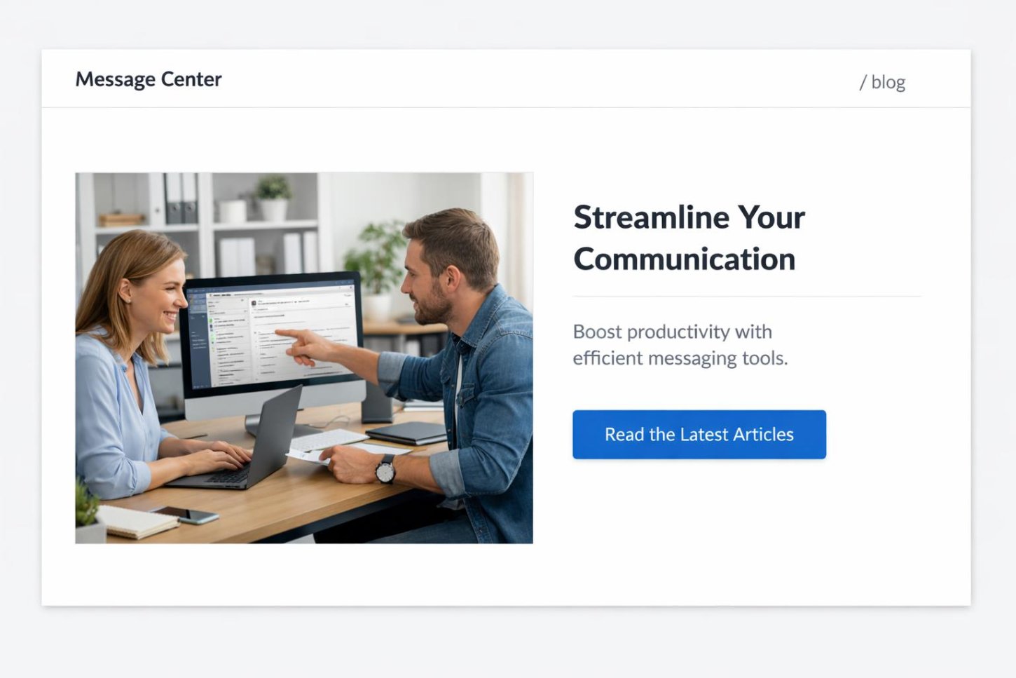 Organized digital communication workflow in a bright office