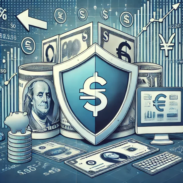 DALL·E 2025-02-21 09.45.36 - An illustrative image representing safe and fast currency exchange. The image includes a digital representation of currency, such as dollar and euro b