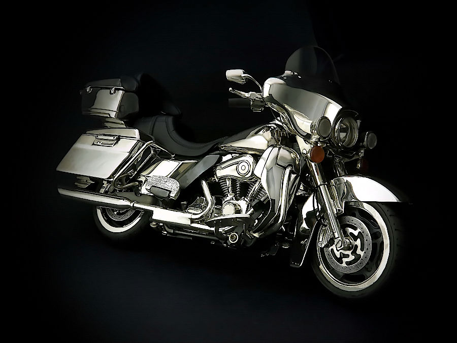 Подарок байкеру: серебряная модель мотоцикла Harley Davidson