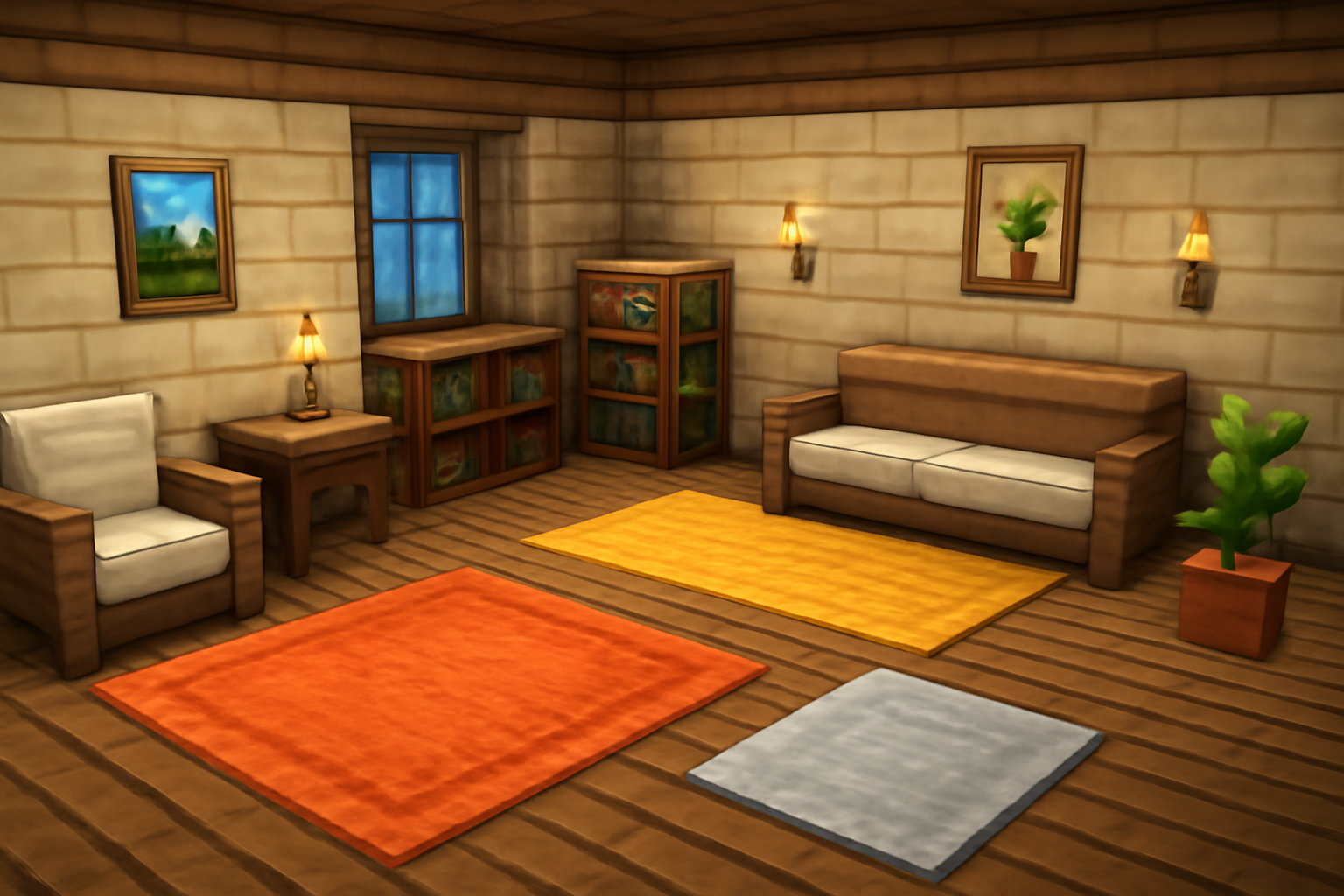 Создаем уют и стиль в Minecraft: секреты использования ковров и декора для идеальных интерьеров