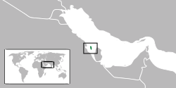 Location of Bahrain (in green)