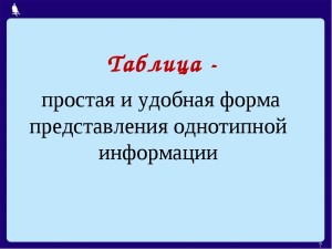 в чем состоит удобство табличного представления информации