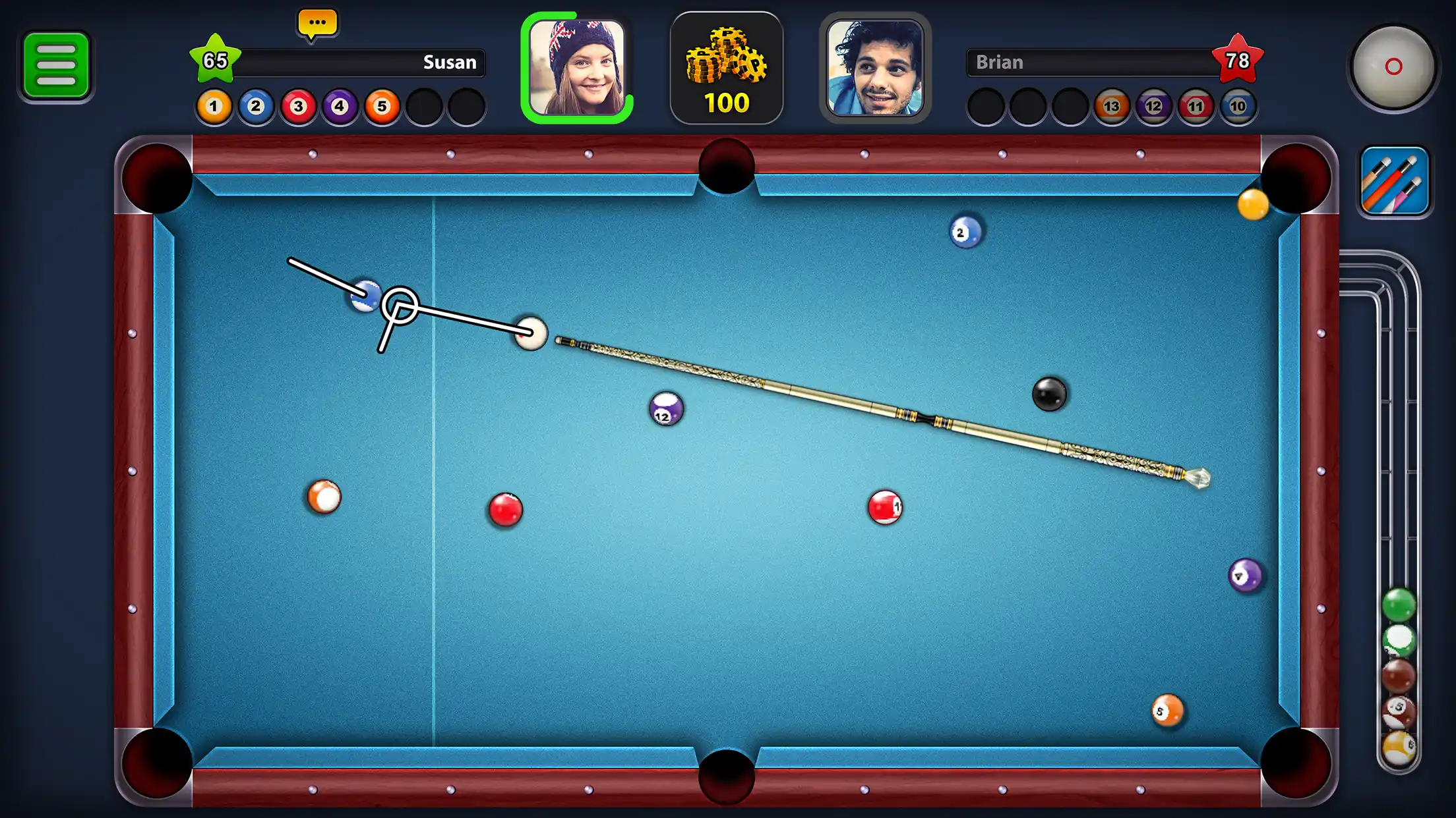 تنزيل 8 ball pool مهكرة سهم طويل
