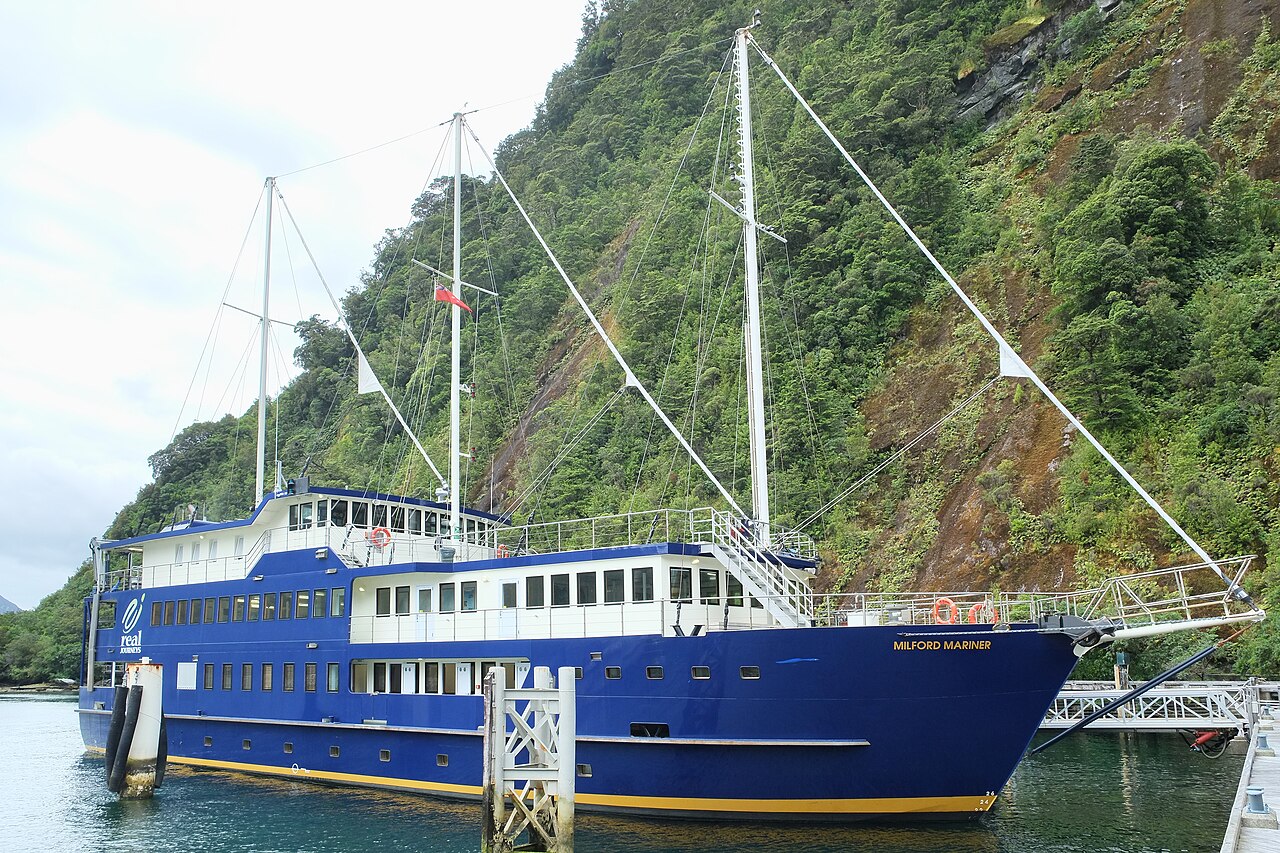 Milford Mariner cruise boat at Milford Sound wharf
