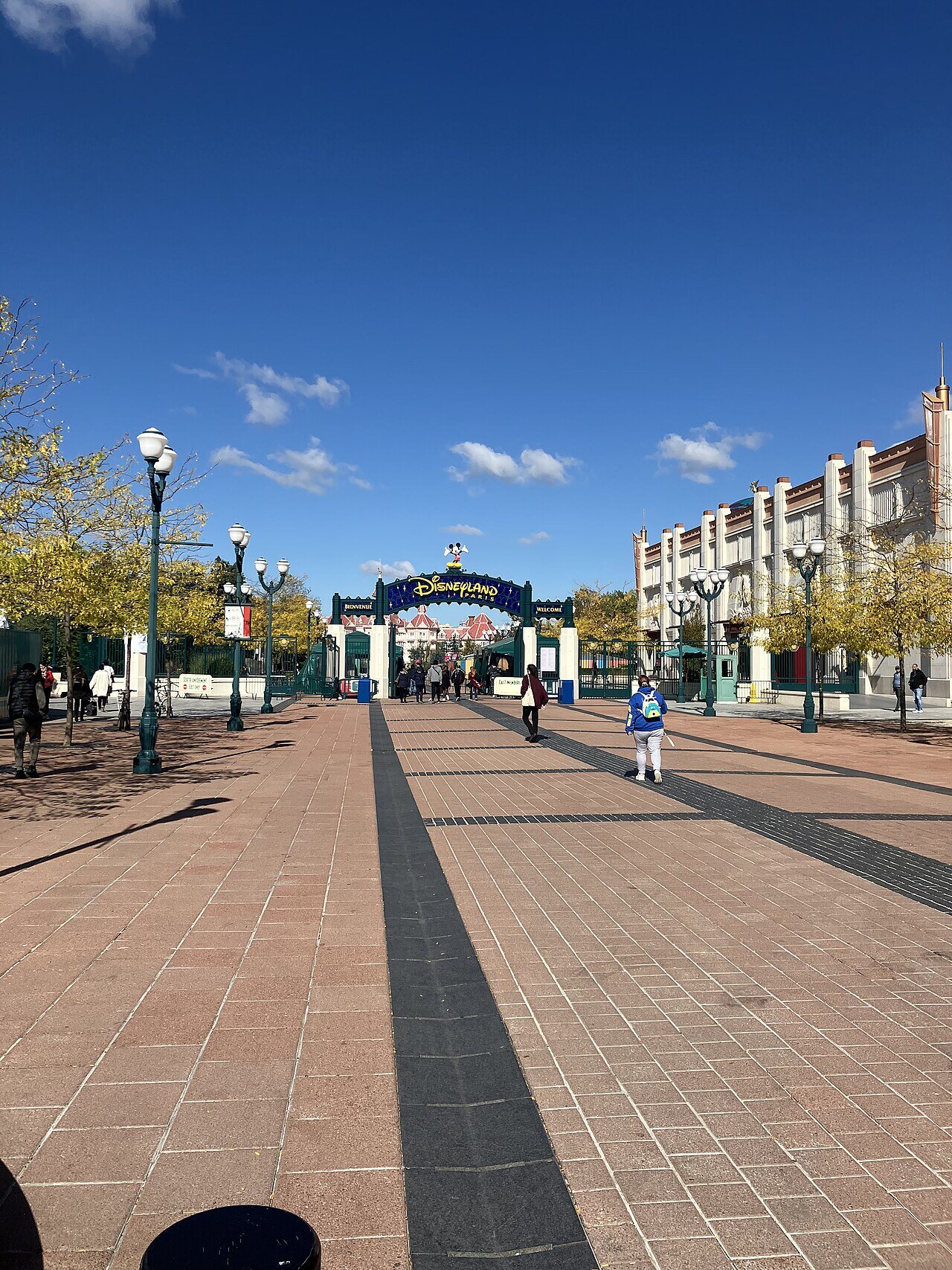 Paris Disneyland entrance — directly outside Marne-la-Vallée Chessy station on RER A