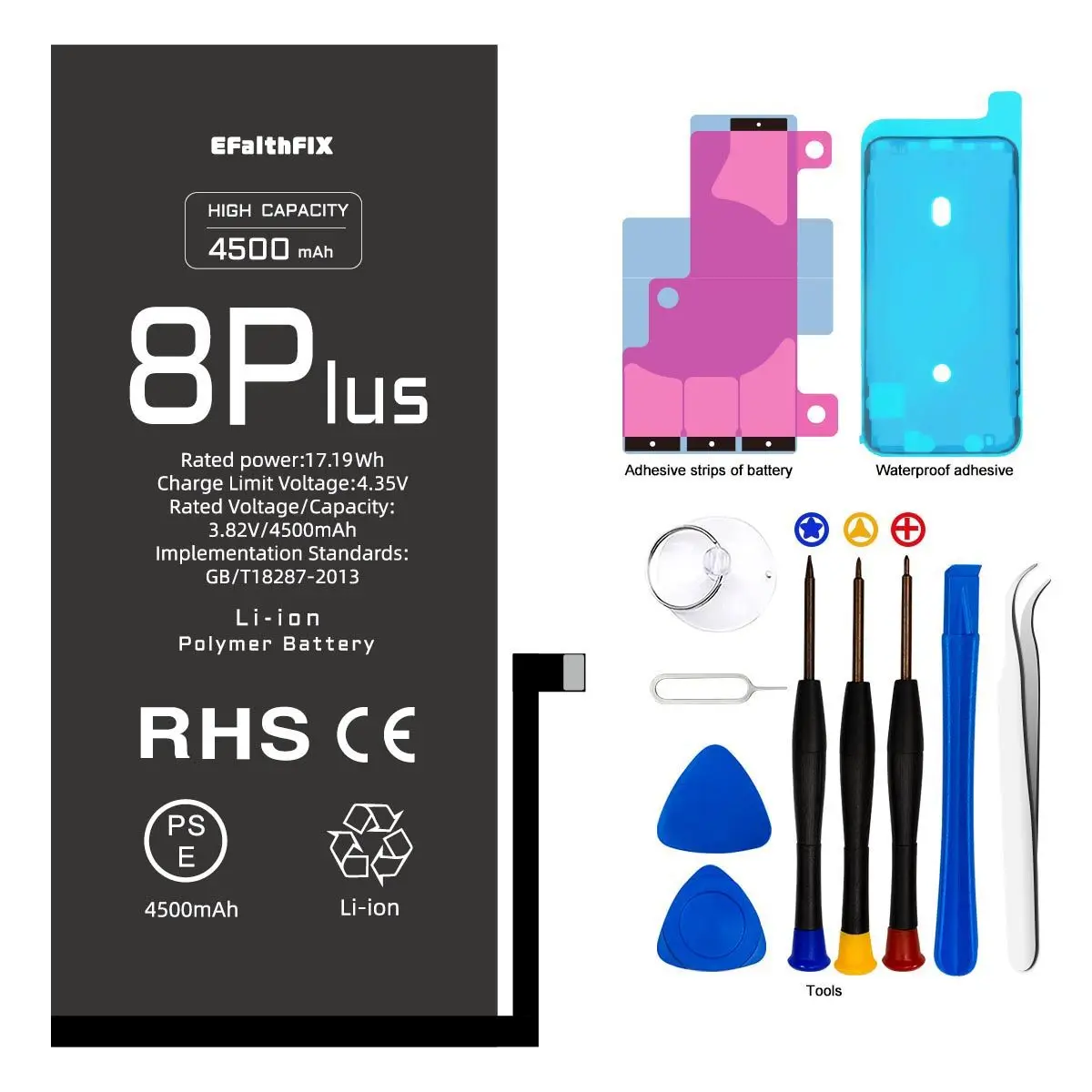 0 Cycle High Capacity Battery For Apple iPhone 8 Plus Replacement Lithium Polyme