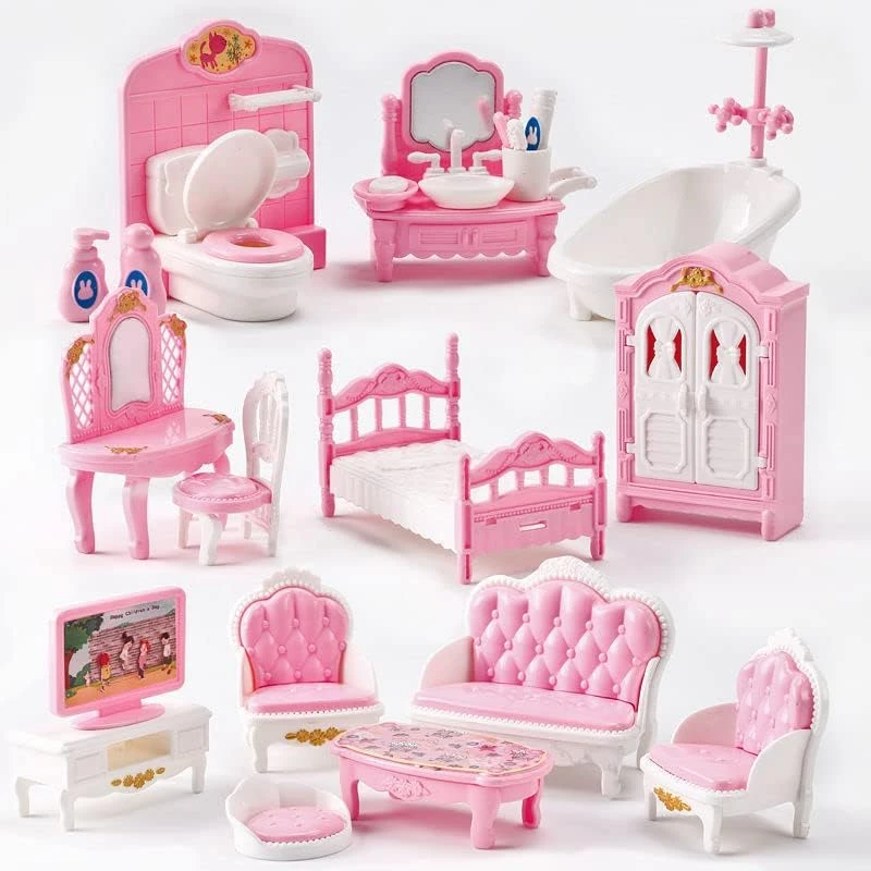 1:12 Miniature Home Furniture Set, Doll Accessories For Bedroom, Living Room, Ki