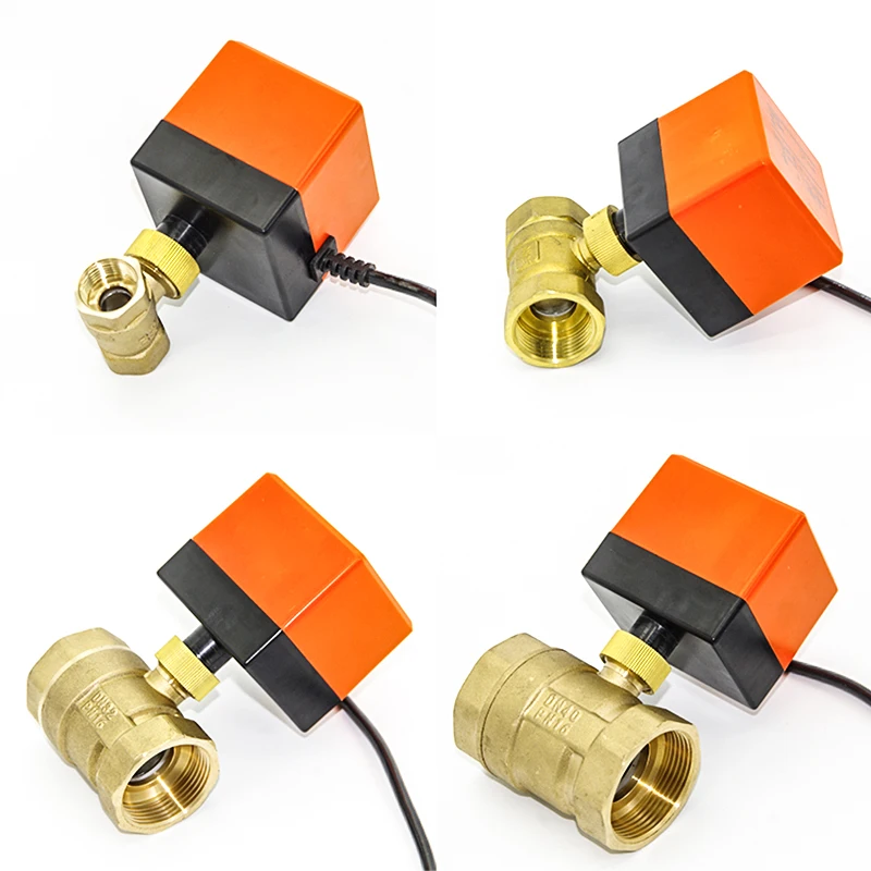 1/2" 3/4" 1" 2" Motorized Ball Valve 220V 12V 24V 3-Wire 2 Point Control Brass E