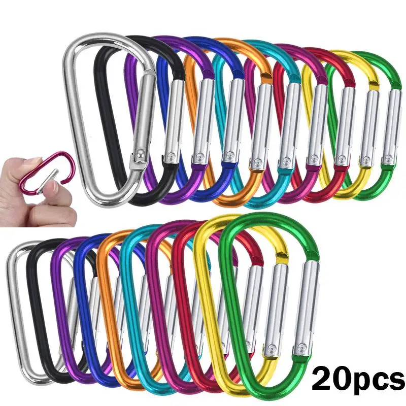 10/20PCS 5# Carabiner Keychain Alluminum D-ring Buckle Multi Colors Carabiner Sn