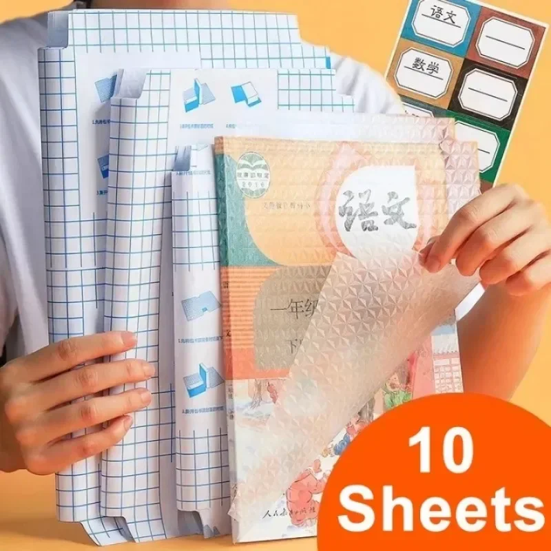 10 Sheets A4 Transparent Self Adhesive Book Cover Wrapper S/M/L Waterproof Book 