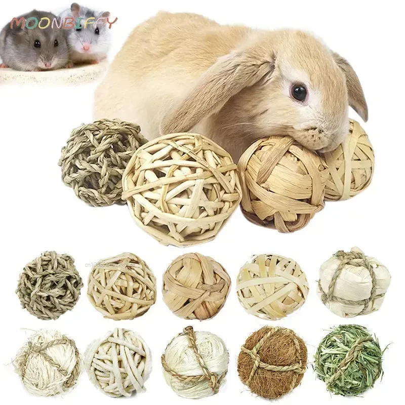 10 Styles 7CM Chewing Braided Ball Guinea Pig Rabbit Hamster Small Animal Play P