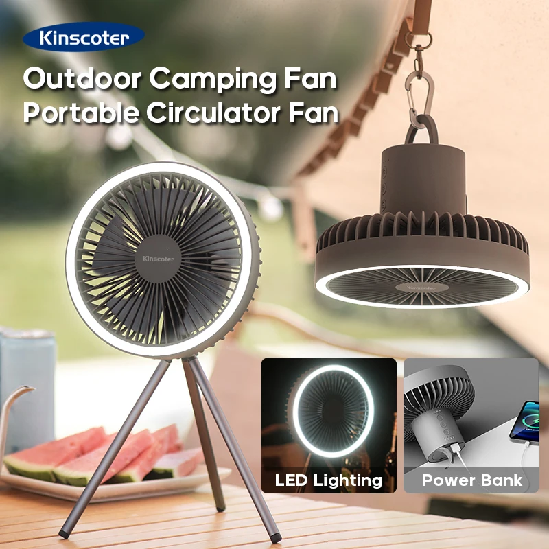 10000mAh 4000mAh Camping Fan Rechargeable Desktop Portable Circulator Wireless C