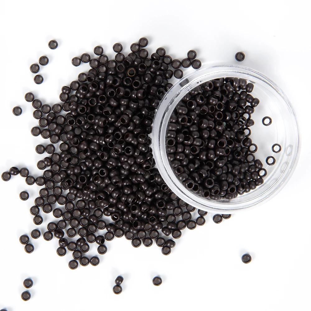 1000Pcs/Bottle Micro Rings Tubes Micro Rings Links Beads For I Tip Hair Extensio
